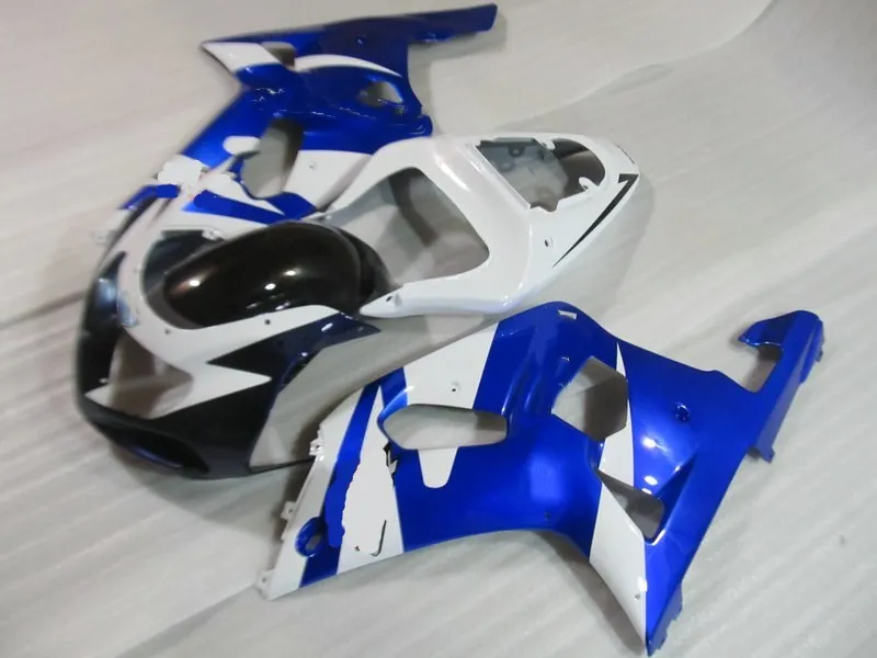 Комплект обтекателей под заказ для GSXR600 750 01 02 03 GSXR 600 GSXR750 2001 2002 2003 ABS белый синий