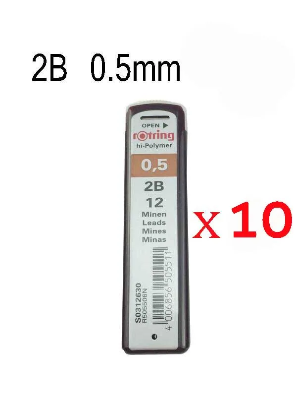10PCS 05 2B Geman rOtring 0,5 мм TIKKY автоматические механические карандаши для заправки HB 2B школьные офисные принадлежности для художника наброски - Цвет: 10PCS 05 2B