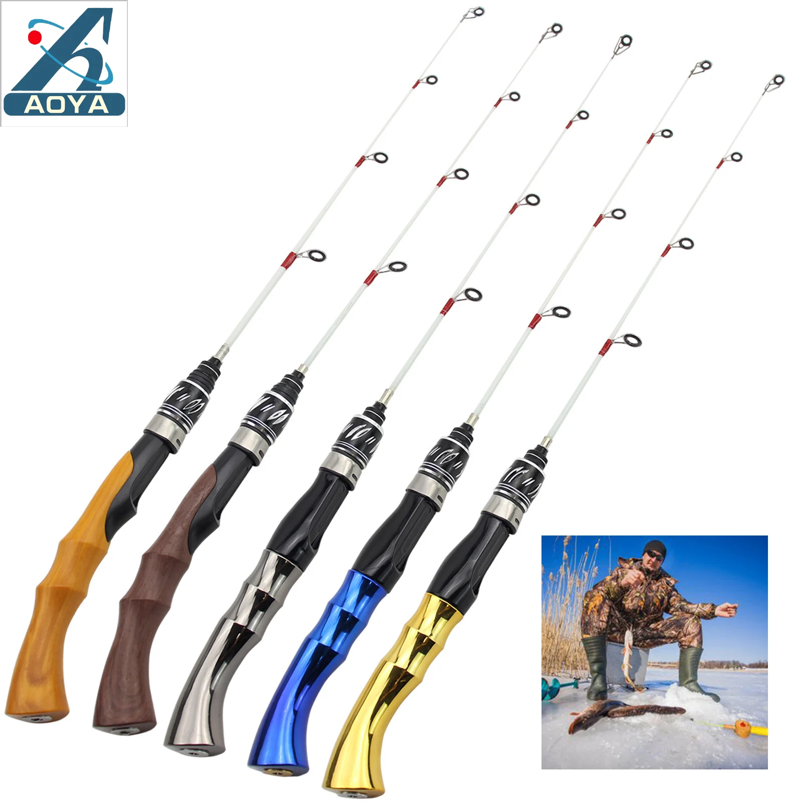 

New Arrival Ice Fishing Rod Ultralight Spinning Casting Carbon Fiber Winter Shrimp 2 Sections Pole Equipment Tackle Tools