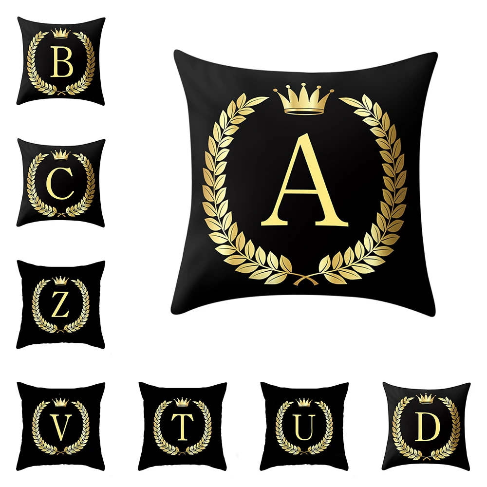 

Короткая плюшевая Золотая наволочка с надписью на английском языке, украшение эркера, чехол для подушки, наволочка для подушки для дома, гос...