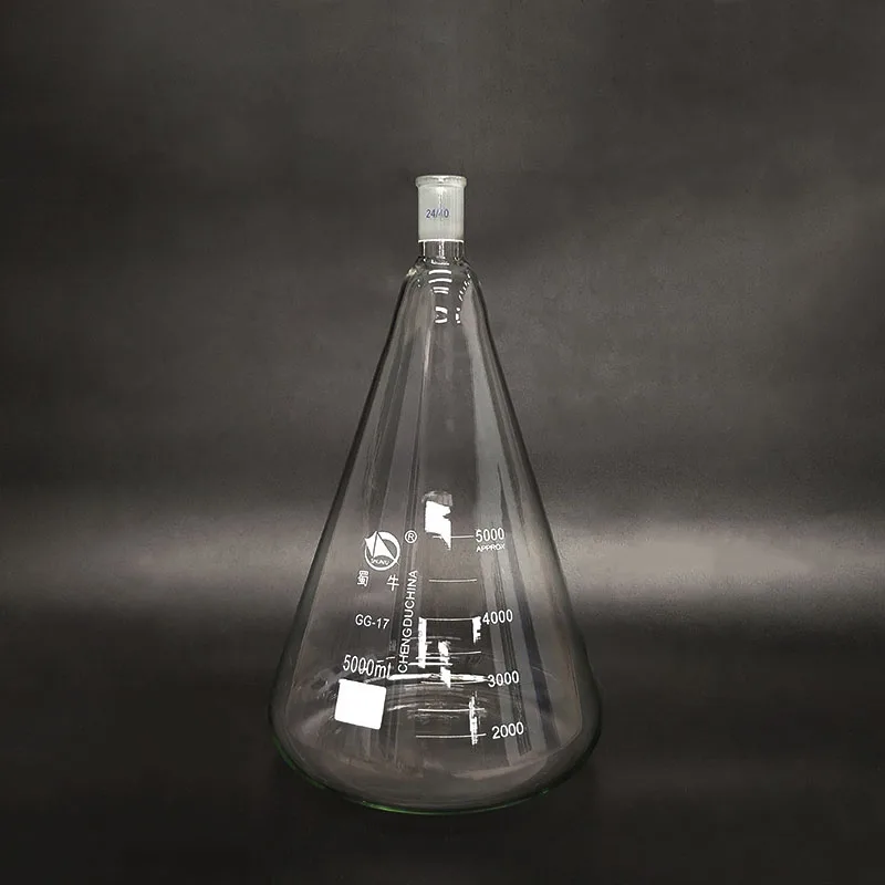 

Conical flask with standard ground-in mouth,Capacity 5000ml,joint 24/40,Erlenmeyer flask with tick mark