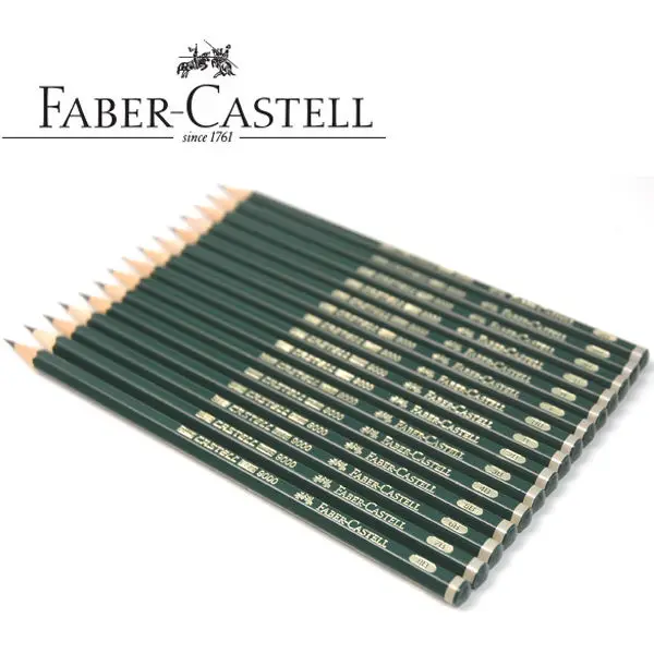 12 шт. Faber Castell 9000 графитовый карандаш для рисования и эскизов 6H 5H 4H 3H 2H H F HB B 2B 3B 4B 5B 6B