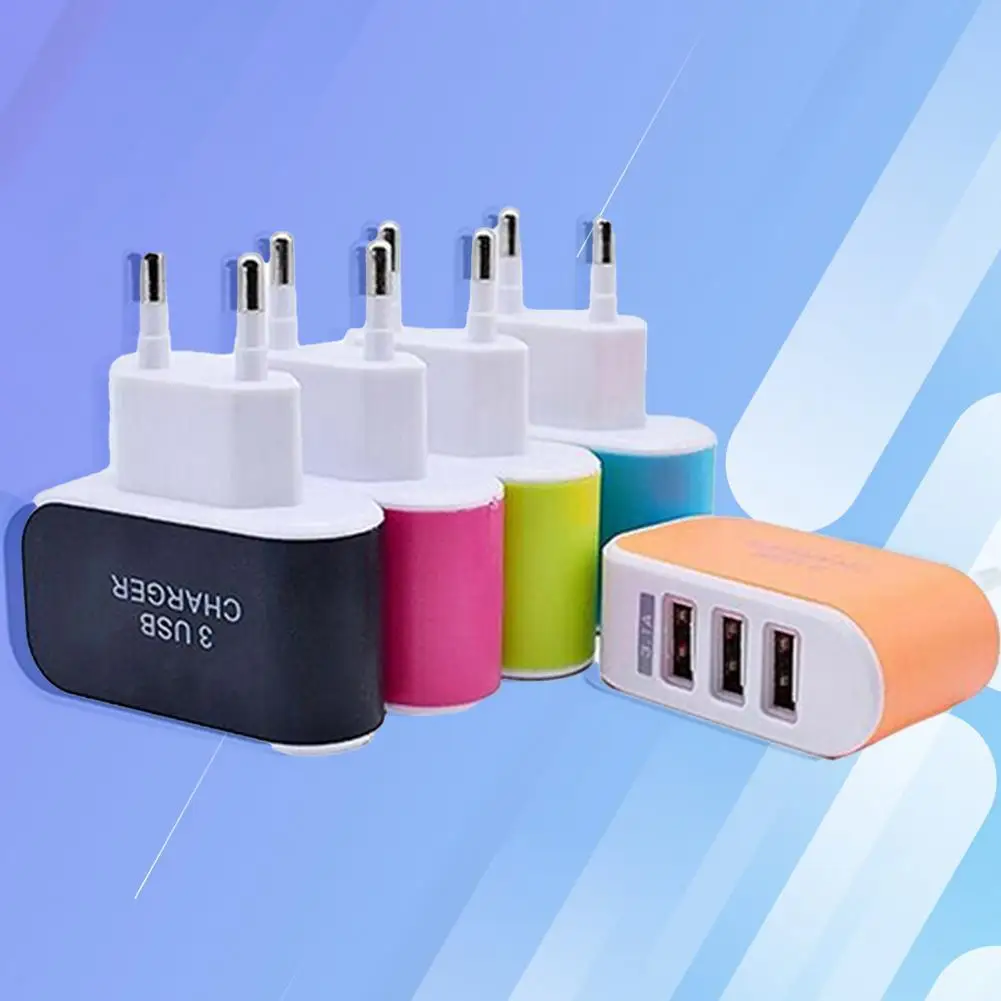 

3.1A Triple USB Ports Home Travel AC Charger Adapter for EU Plug with Indicator