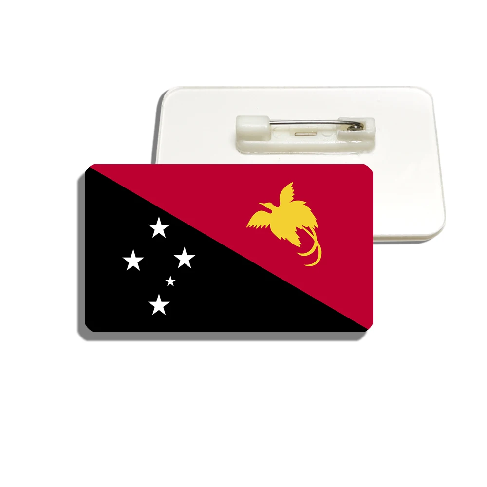 

Papua New Guinea Flag Brooch Acrylic National Flag Pin Large Badge Jewelry Gift Backpacks Shirt Accessories