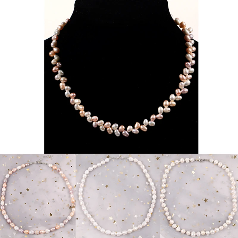 

2022 модное женское ожерелье из Жемчужной цепочки, бусы из натурального пресноводного жемчуга Neklace для свадебной вечеринки, бижутерия в подар...