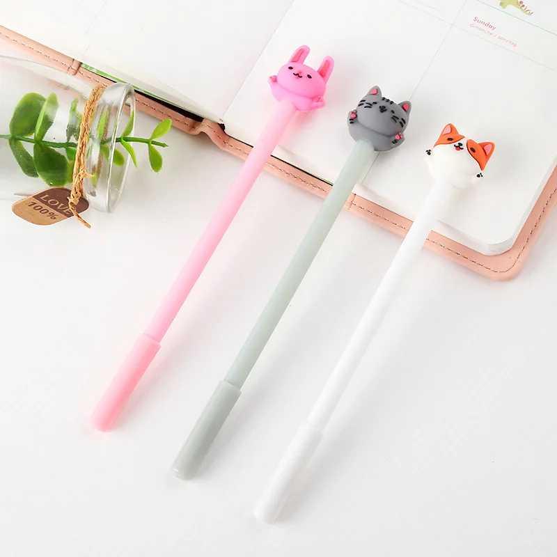 

40PCS Cartoon Stationery Cute Little Meng Cat Student Gel Pens 0.5mm Learning Prize Office Supplies Gel Pens