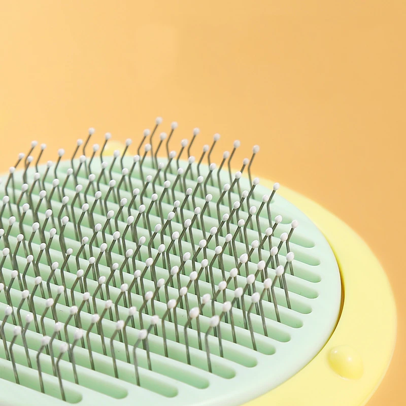 Щетка для домашних животных для удаления шерсти у кошек с функцией самоочистки, гладильная расческа для собак, щенков, кроликов, длинный инструмент для ухода за шерстью, аксессуары для животных.