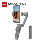 Zhiyun Smooth Q3 3-осевой смартфонов Gimbal гибкий чехол для телефона ручной шарнирный стабилизатор с заполняющий свет для iPhone 12 Pro X Xiaomi Samsung