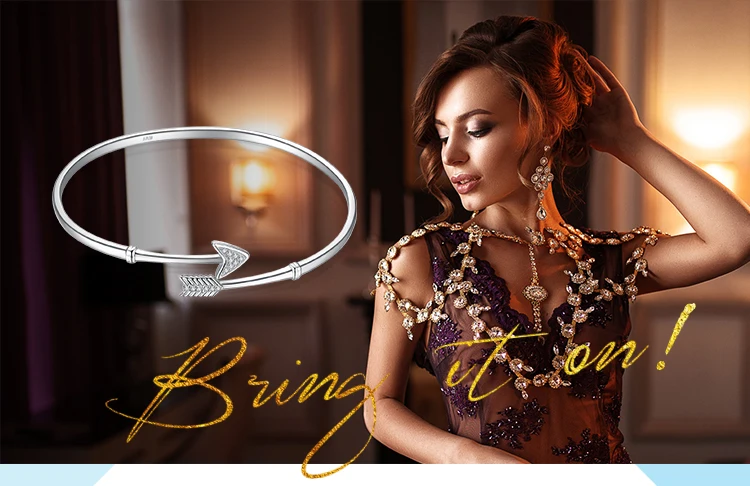 JewelryPalace стерлингового серебра 925 стрела купидона кубический цирконий Регулируемый Браслет-манжета Лидер продаж личные ювелирные украшения