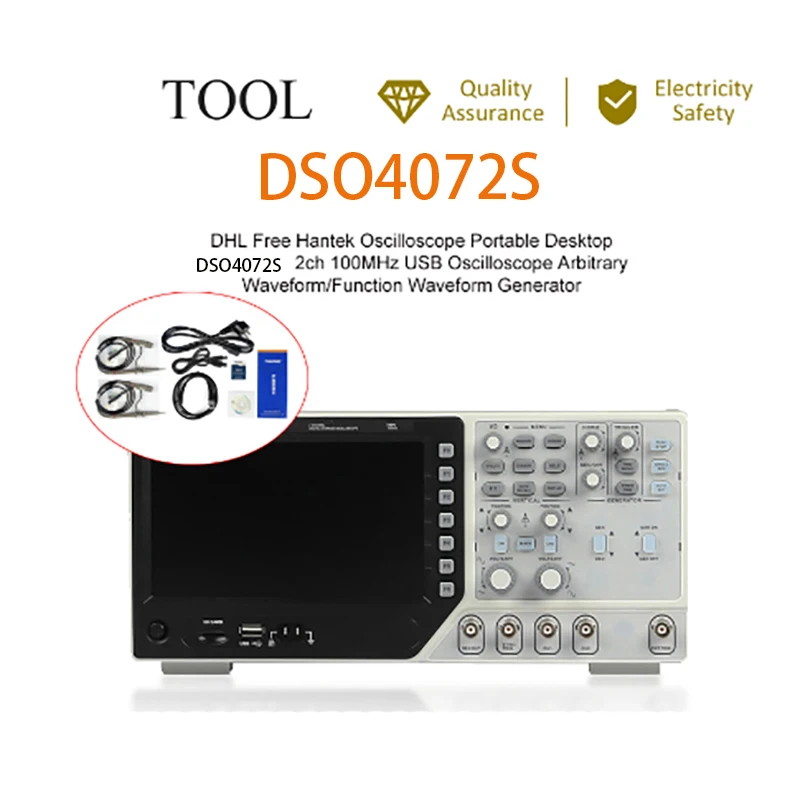Осциллограф Hantek DSO4072S цифровой осциллограф Usb 70 МГц 2 канала 1 Гвыб/с ociloскоп для