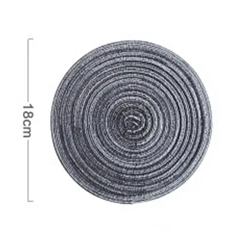 Dark Grey S Модные круглые подставки для чашек, теплоизолированный обеденный стол, коврик для чаши, коврик для тарелок, нескользящий настольный декор, подставки для стола, коврики для украшения - Цвет: Dark Grey S