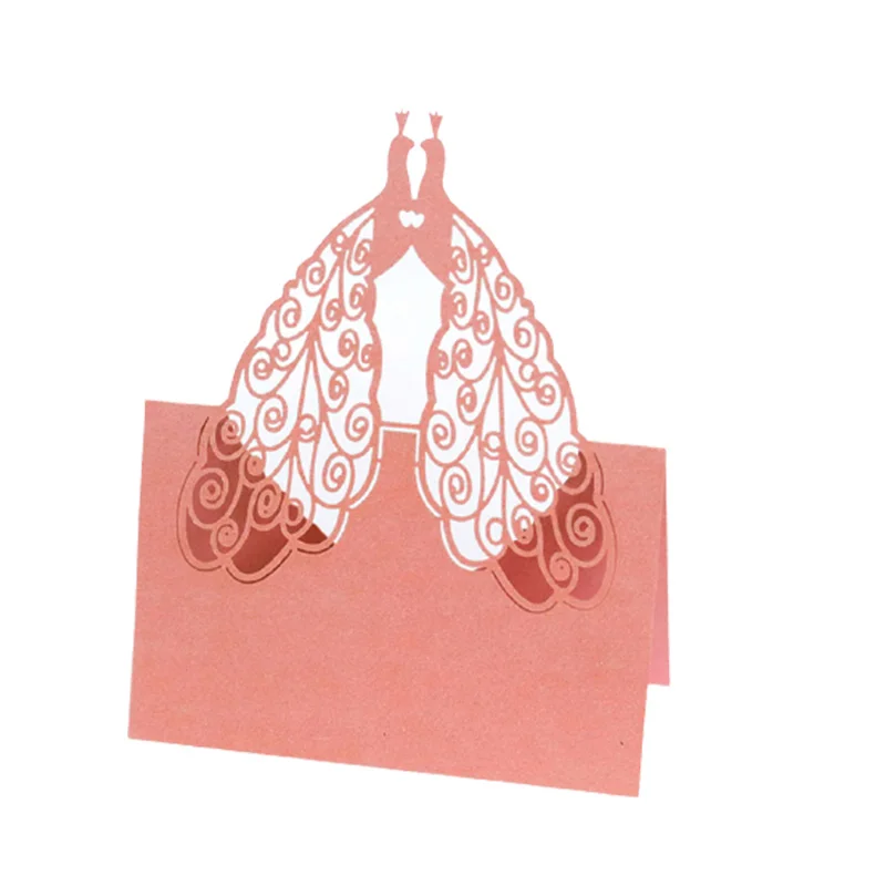 50 шт. Павлин лазерная резка настольный Имя Место карты открытки кружева имя