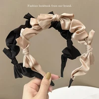 2021 sweet korean bow fold bezel headwear women headband girls kwali hair bands hairband hoop for party hair accessories