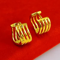 irregular geometric earrings 18k gold small hoop earrings for womens girls minimalist jewelry gift