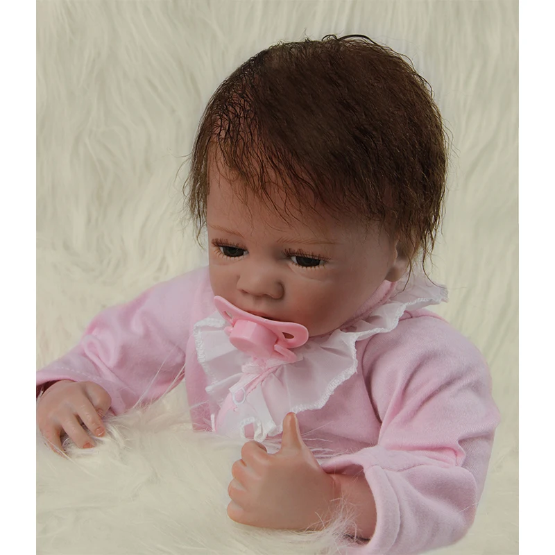 Bebe Reborn Baby Doll 50 Cm 20 Inch Vinyl Silicone Realistic Girl With Open Eyes Soft Cloth Mohair Hair Toy Fashion Gift |