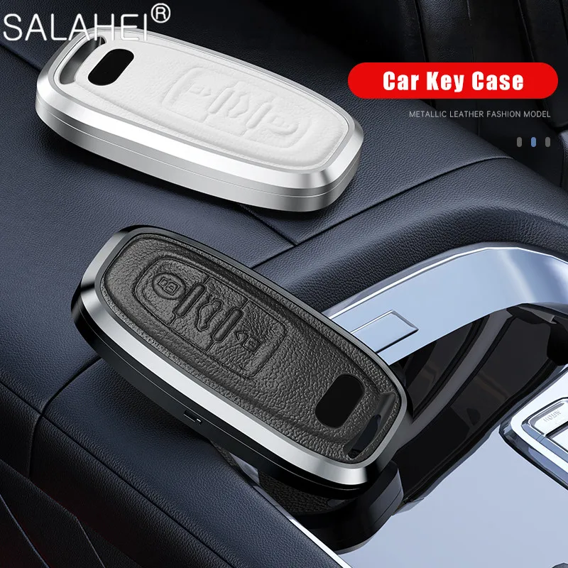 

Aluminum Alloy Leather Premium Car Key Cover Case Remote Protection For Audi A4 A5 A6 B6 B7 B8 A7 A8 Q5 Q7 R8 TT S5 S6 S7 S8 A8L