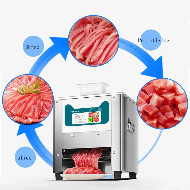 

Новый 680 Вт коммерческий Электрический Резак для мяса, Чистый медный мотор, резак для быстрого нарезания, автоматический резак для овощей, М...