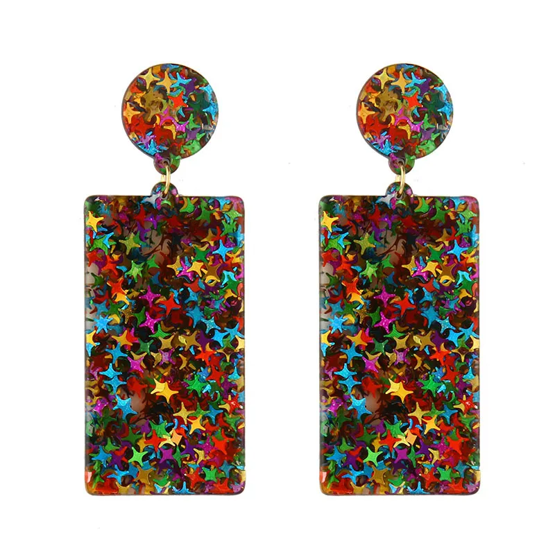 

Vintage Square Drop Earrings Large Size Earrings For Women Girls Geometric Pendant Earrings Trend Fashion Jewelry