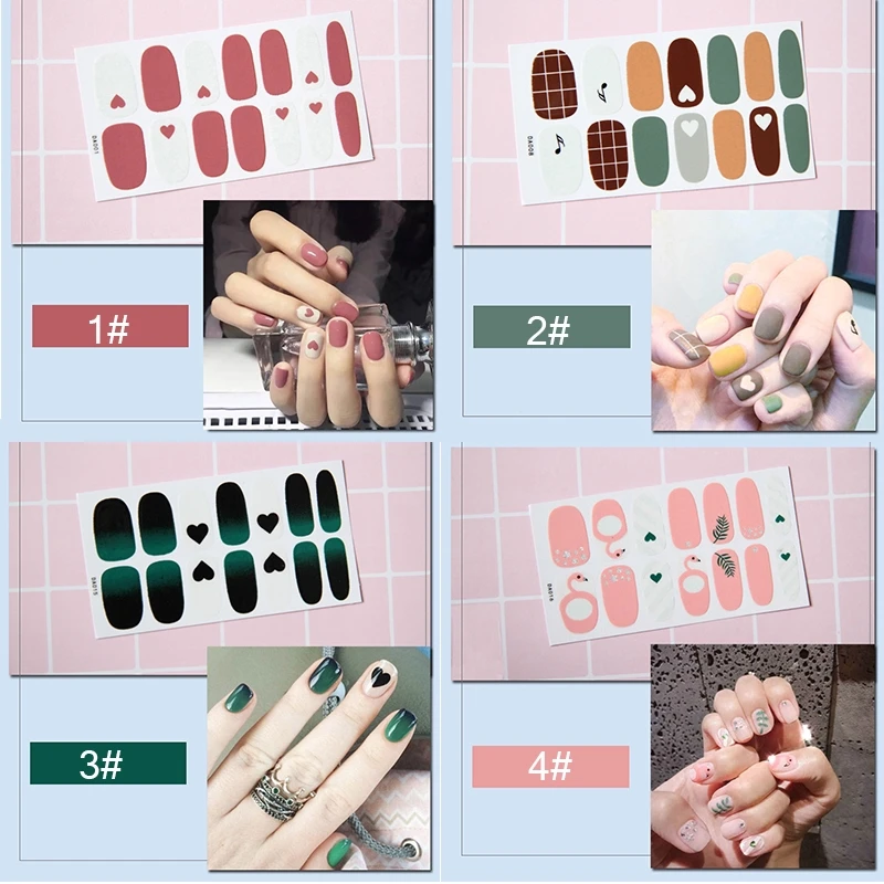 Наклейки для ногтей Фламинго Love Grid Pink Note прочные водонепроницаемые наклейки на