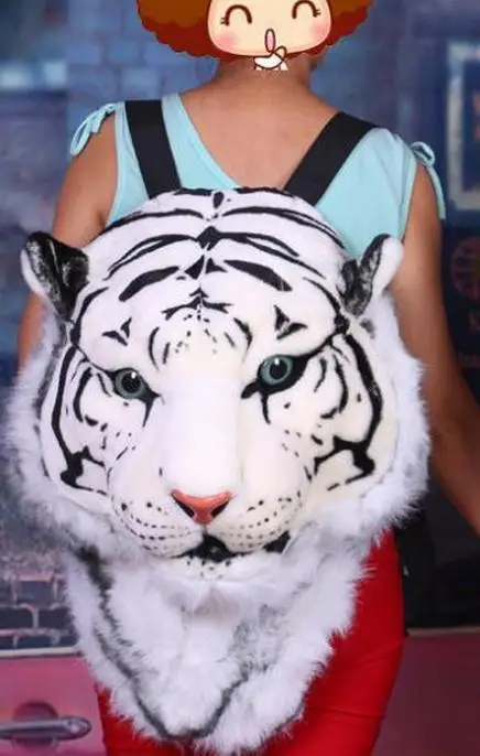 Рюкзак с имитацией головы тигра 3D женская повседневная дорожная сумка