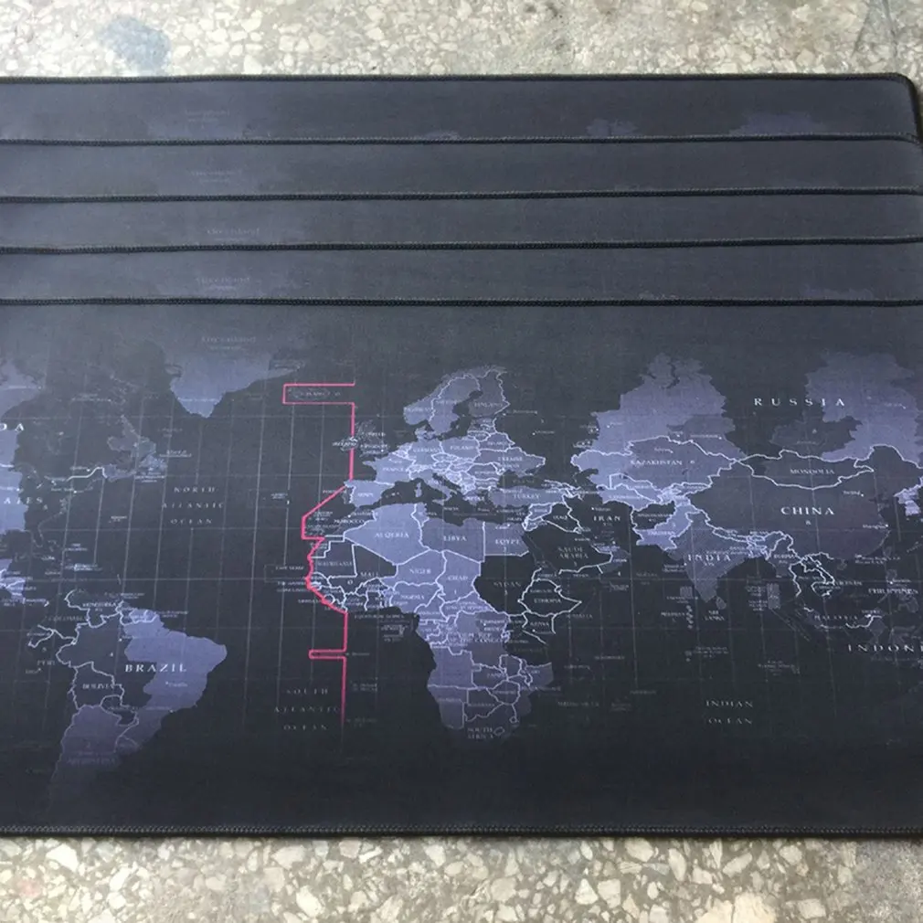 World Map Keyboard Pad Oversized Non-slip Padded Mouse Pad Game Keyboard Pad Black Grey For Gaming Keyboard And Mouse