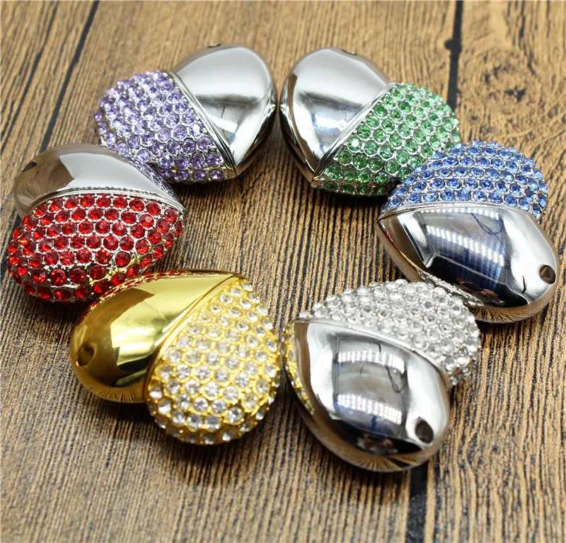 Золотой Серебристый 6 цветов Кристальное сердце 4 ГБ 8 16 USB флеш накопитель 32 ГБ|USB