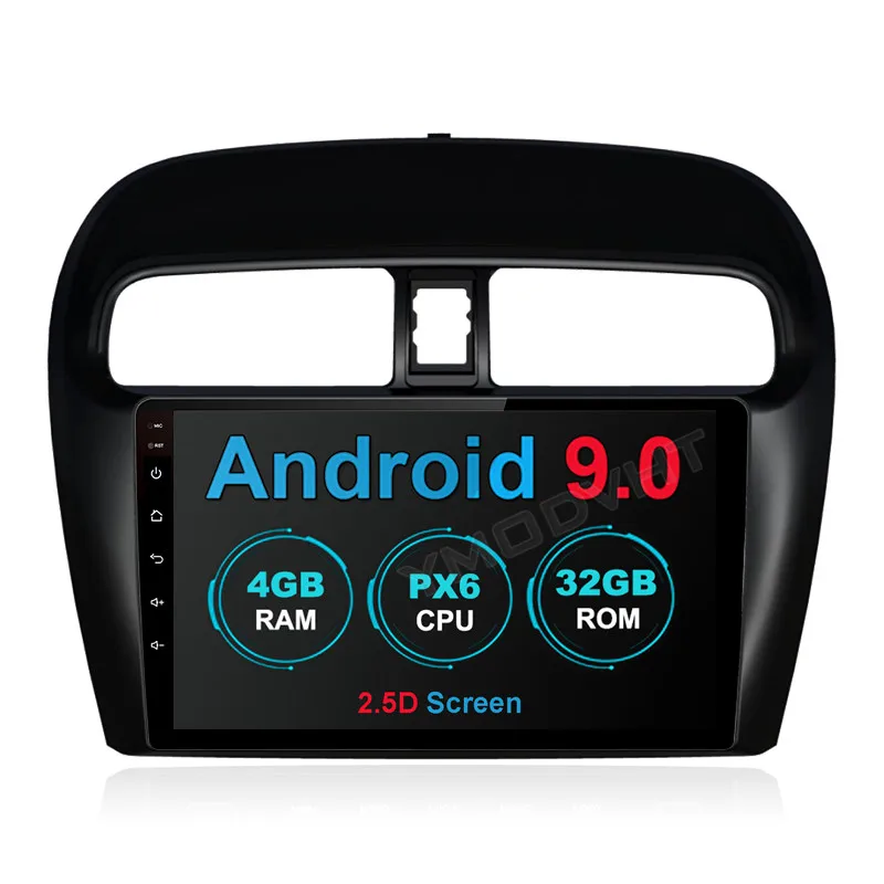 YMODVHT 2.5D 9 дюймов 4 Гб + 64 ГБ Android 0 Автомобильный DVD Радио для Mitsubishi Mirage/Attrage 2012 до 2017 2018
