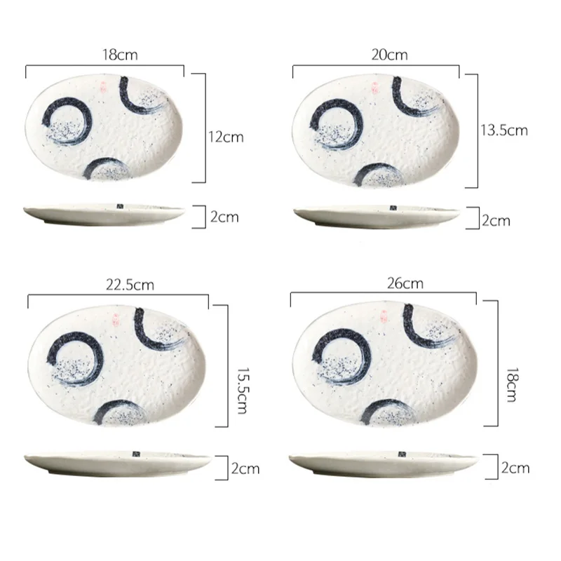 FANCITY креативная Дэн-образная пластина эллиптическая керамическая плоская