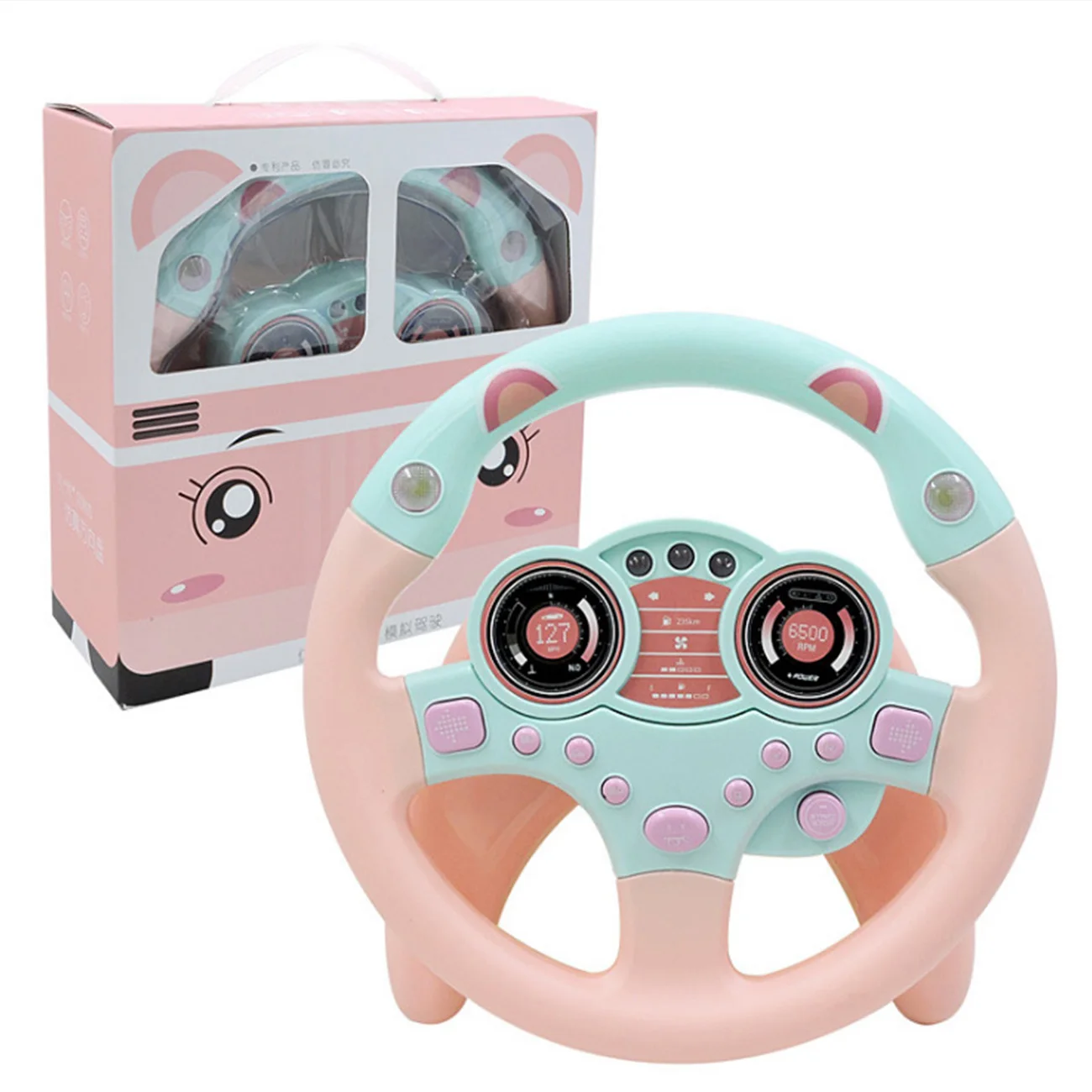 

Children'S Simulation Steering Wheel Copilots Simulated Steering Kids Toy Simulated Driving Controller Educational Sounding Toy