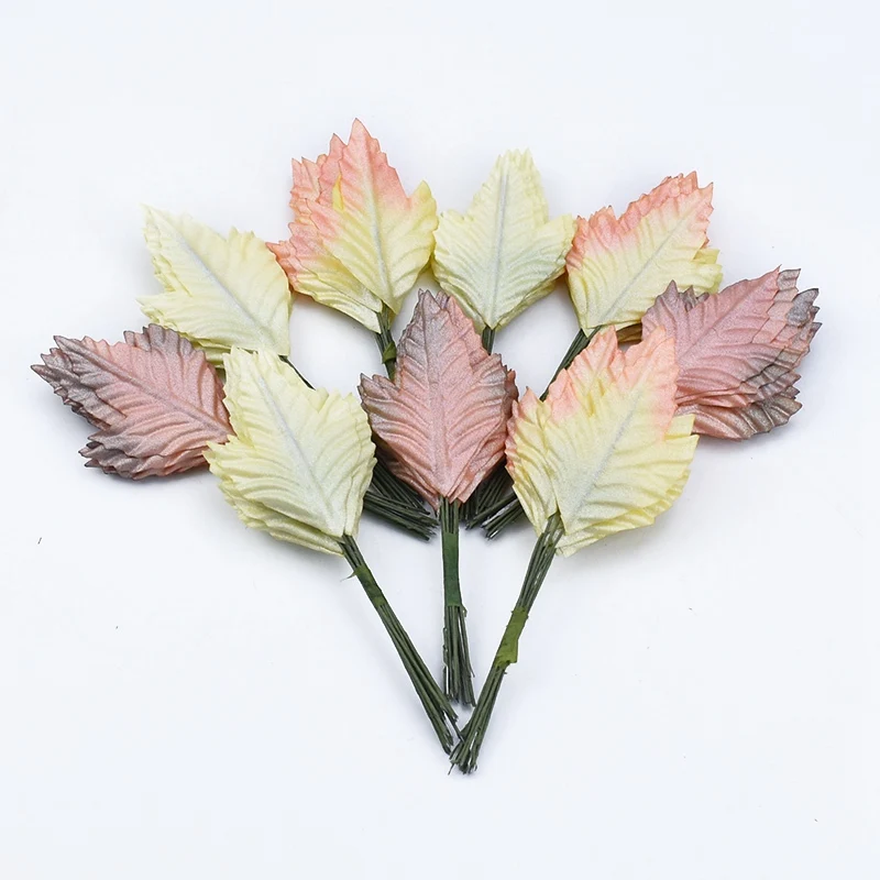 12 шт. рождественские украшения для дома гирлянда Скрапбукинг flowe настенная свадебная брошь коробка для конфет искусственные растения рождественские листья