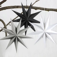 1pc 3060cm vintage 9 angles paper star 3d hanging paper star lanterns for christmas wedding shower home decorations crafts