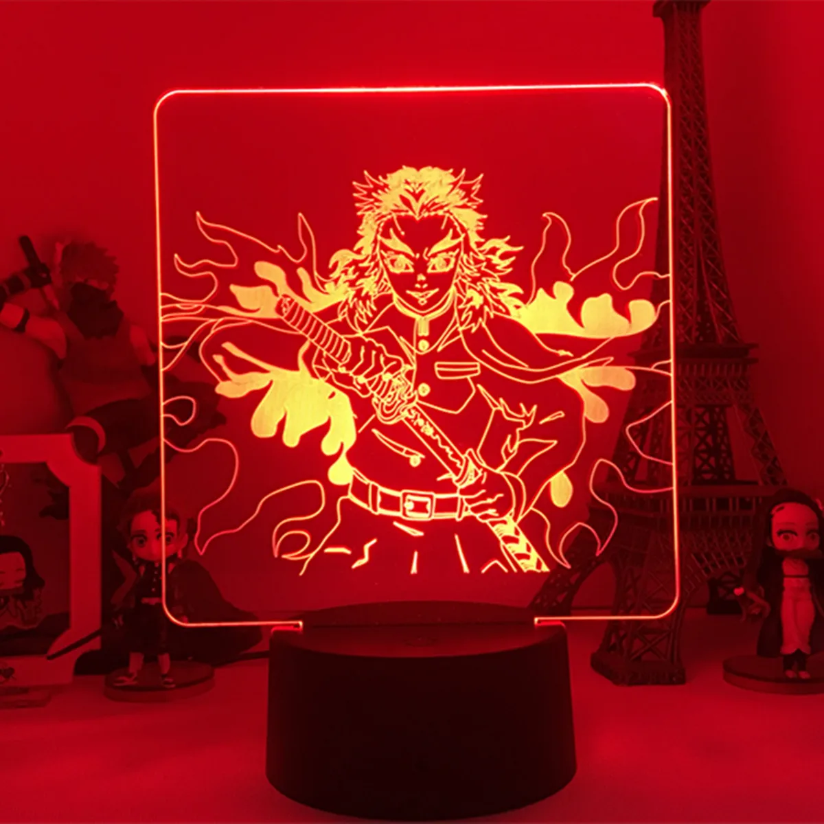 Rengoku Kyoujurou фигурный светодиодный ночной Светильник 3d настенный светильник для