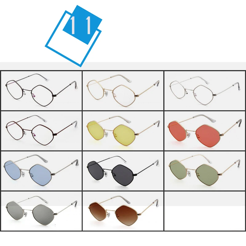 Солнцезащитные очки SORVINO винтажные маленькие квадратные с синими бриллиантами