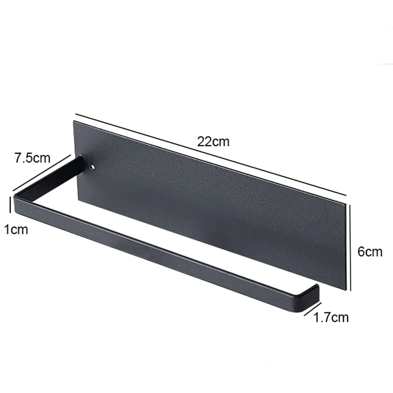 

Kitchen Paper Roll Towel Holder Black Towel Rail Paper Towel Hanger Wall Mount Roll Holder Cabinet Bathroom Rag for Paper Towels