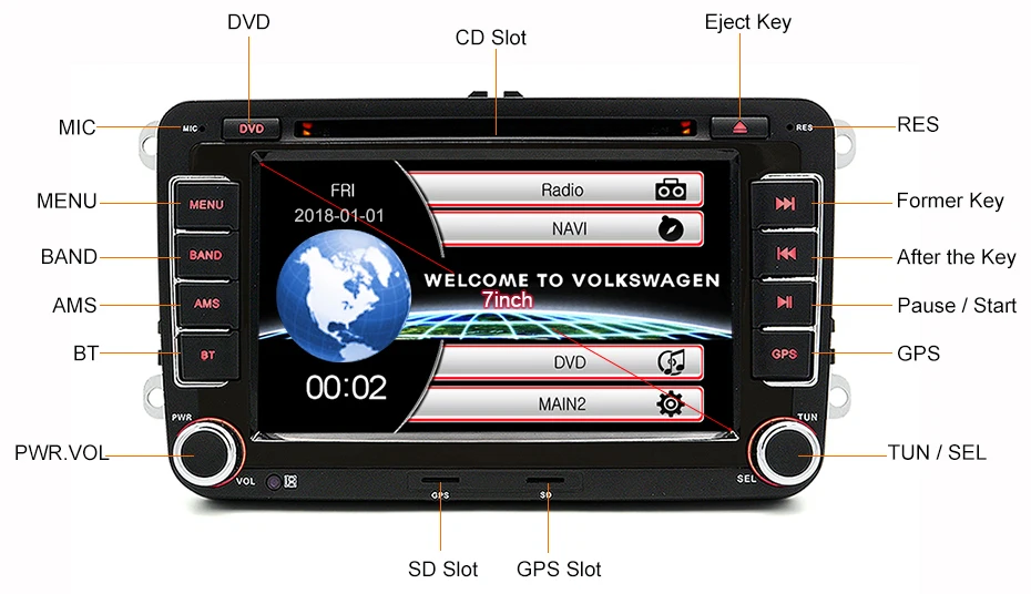 2 Din 7 дюймов Автомобильный DVD gps радио плеер для Volkswagen golf 5 6 touran passat B6 B7 sharan JATTA Skoda Seat авторадио FM AM RDS