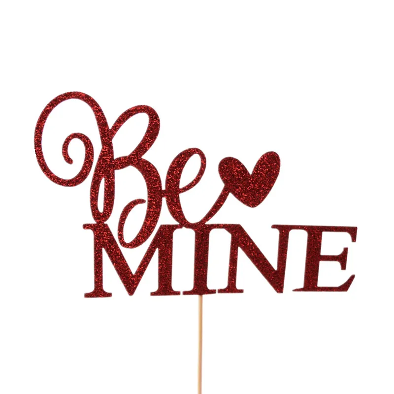 Топпер для торта флаги Be Mine блестящий бумажный кексов украшение дня рождения