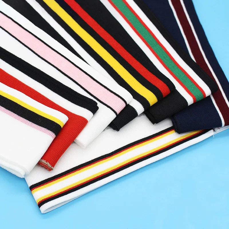 Лето ребра спандекс ткани плетёный в форме косички воротник ткань для манжеты