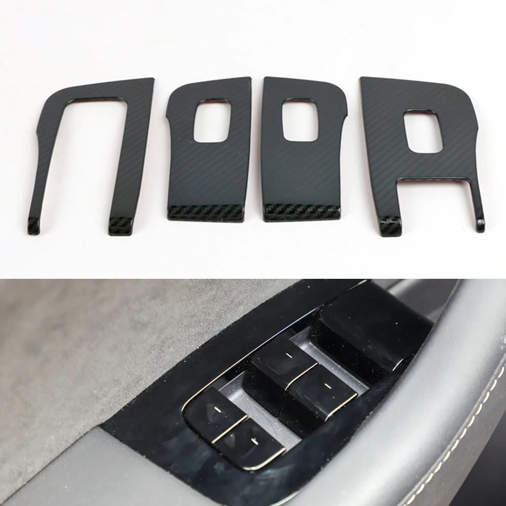 

Window Button Panel for Tesla Model 3 2017 2018 2019 Carbon Look Cover Protection Stainless steel Accessories