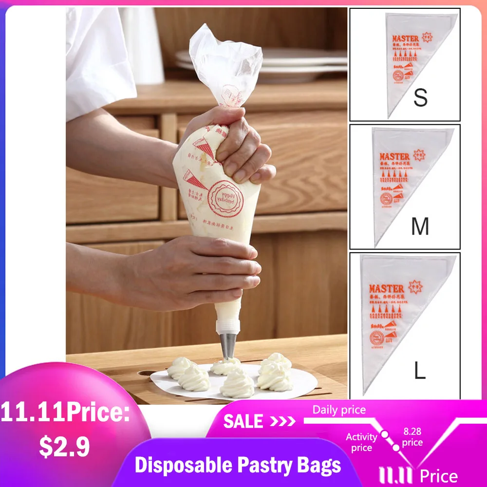 100 шт./компл. одноразовые Кондитерские мешки украшения для торта кухонная глазурь
