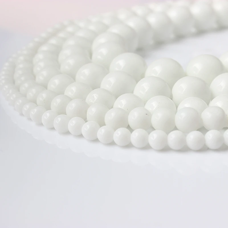 LanLi 4/6/8/10/12 мм натуральные ювелирные изделия круглые бусины россыпью каменные для