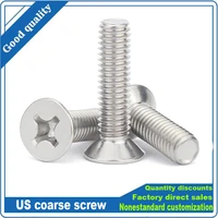 1050pcs us coarse thread cross phillips flat countersunk head screw 304 stainless steel bolt unc 2 56 4 40 6 32 8 32 10 24
