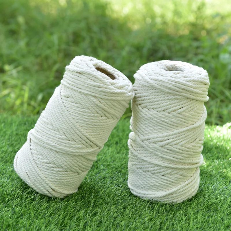 3mm 4mm 5mm 6mm Macrame Rope Twisted String Cotton Cord For Handmade Natural Beige DIY Home Wedding Accessories Gift | Дом и сад