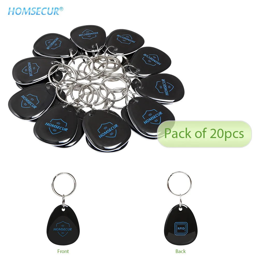 HOMSECUR 20 шт. PVC ID Карты/Ключ/Брелки для Управления Доступом ID Читатель 125 кГц