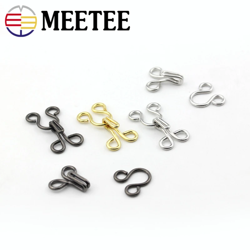 Meetee декоративные пуговицы 100 шт. застежка на крючок и крючки для глаз нижнее белье