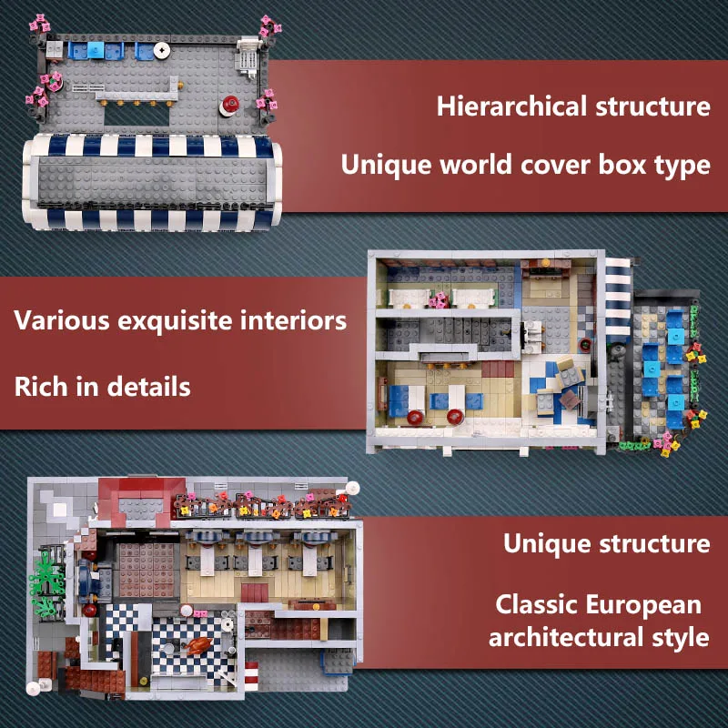 Набор городская улица View архитектура в европейском стиле ресторан квартира