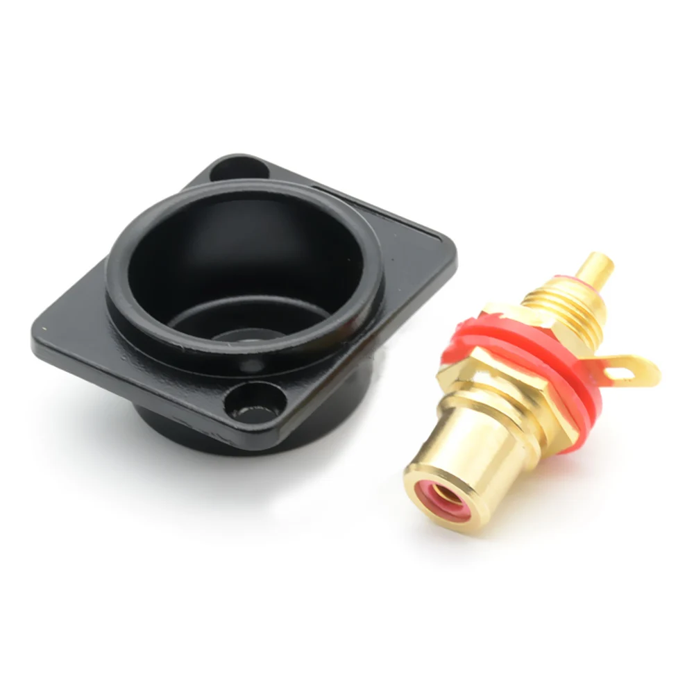 Гнездовой разъем шасси с креплением на панели типа RCA D черный гнездовой