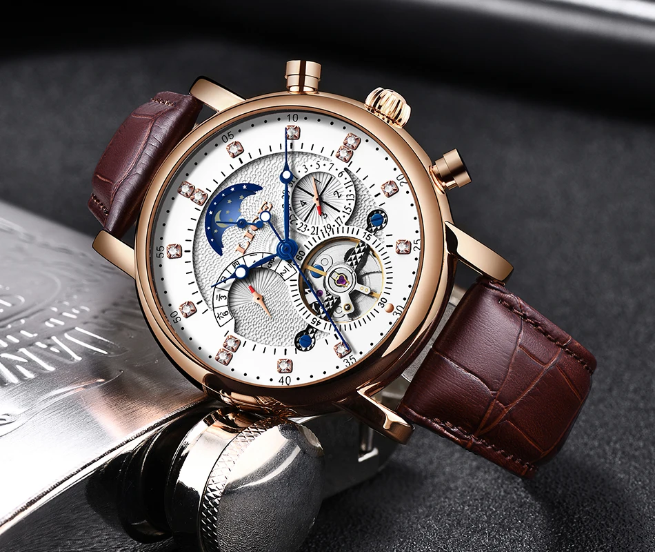 LIGE, подарок, мужские часы, брендовые, Роскошные, модные, Tourbillon, автоматические механические часы, мужские часы из нержавеющей стали, Relogio Masculino