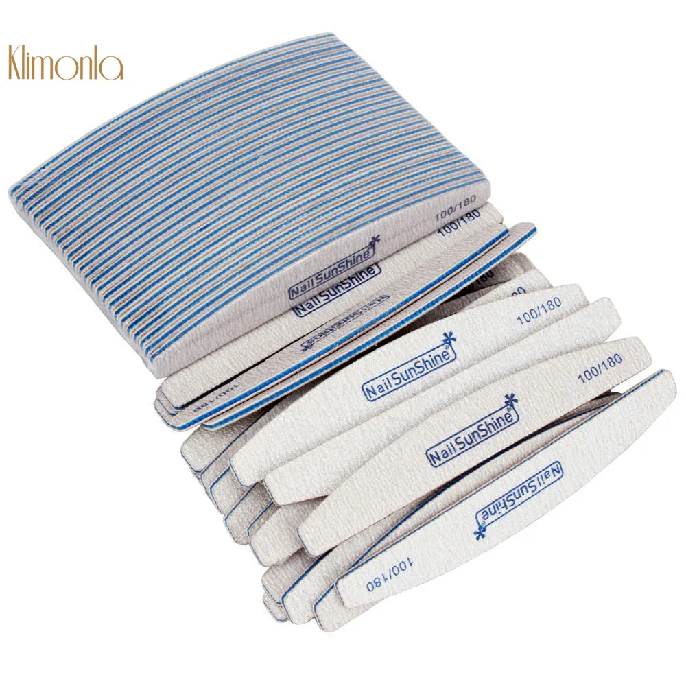 

Nail File 100Pcs/lot Blue Sanding Nail Buffer 100/180 Grit Polishing Grinding Nails Care Pedicure UV Gel Polish Salon Tools
