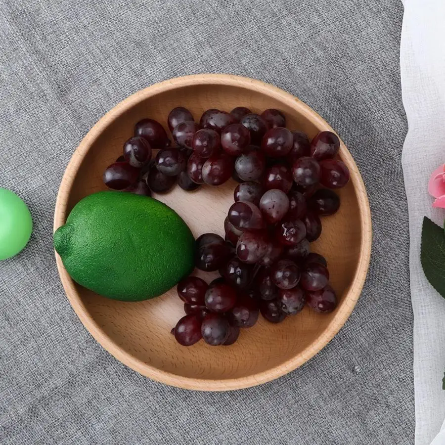 Поднос для сервировки чая и еды круглая деревянная тарелка 20 см из натурального