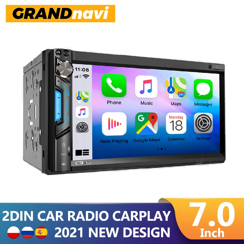 Автомагнитола GRAND мультимедийный плеер с 7 дюймовым HD экраном Bluetooth USB SD Mirror link